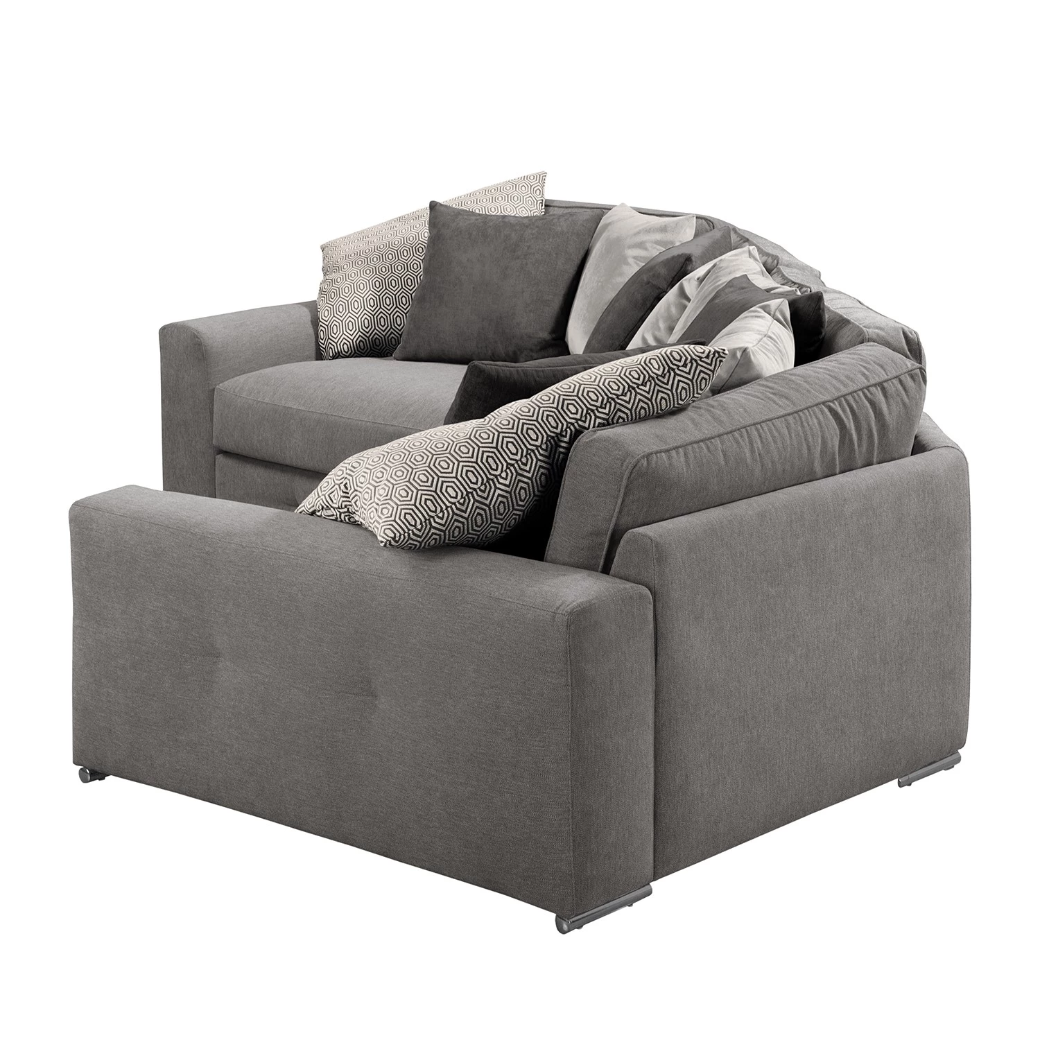 Maison Belfort Canapé d’angle Tahko - Microfibre / Tissu / Velours - Gris / Gris clair 6 Maison Belfort Canapé d’angle Tahko - Microfibre / Tissu / Velours - Gris / Gris clair – Image 4