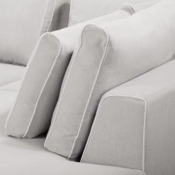 Fredriks Canapé d’angle Ranua - Tissu - Galet - Méridienne longue à droite (vue de face) -Meubles de salon Soldes 1000194146 191216 16235600194 DETAILS P000000001000194146