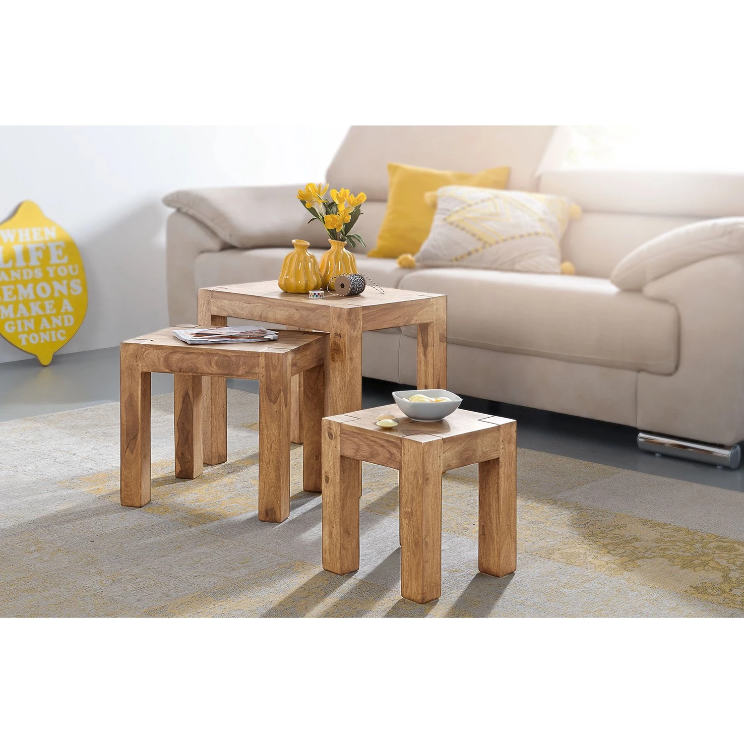 Naturoo Tables gigognes Woodfin (lot de 3) - Acacia massif 4 Naturoo Tables gigognes Woodfin (lot de 3) - Acacia massif – Image 2