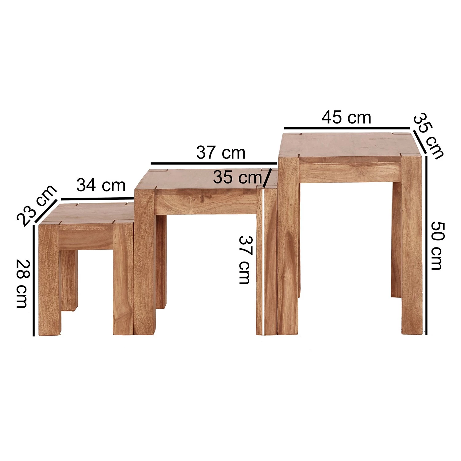 Naturoo Tables gigognes Woodfin (lot de 3) - Acacia massif 8 Naturoo Tables gigognes Woodfin (lot de 3) - Acacia massif – Image 6