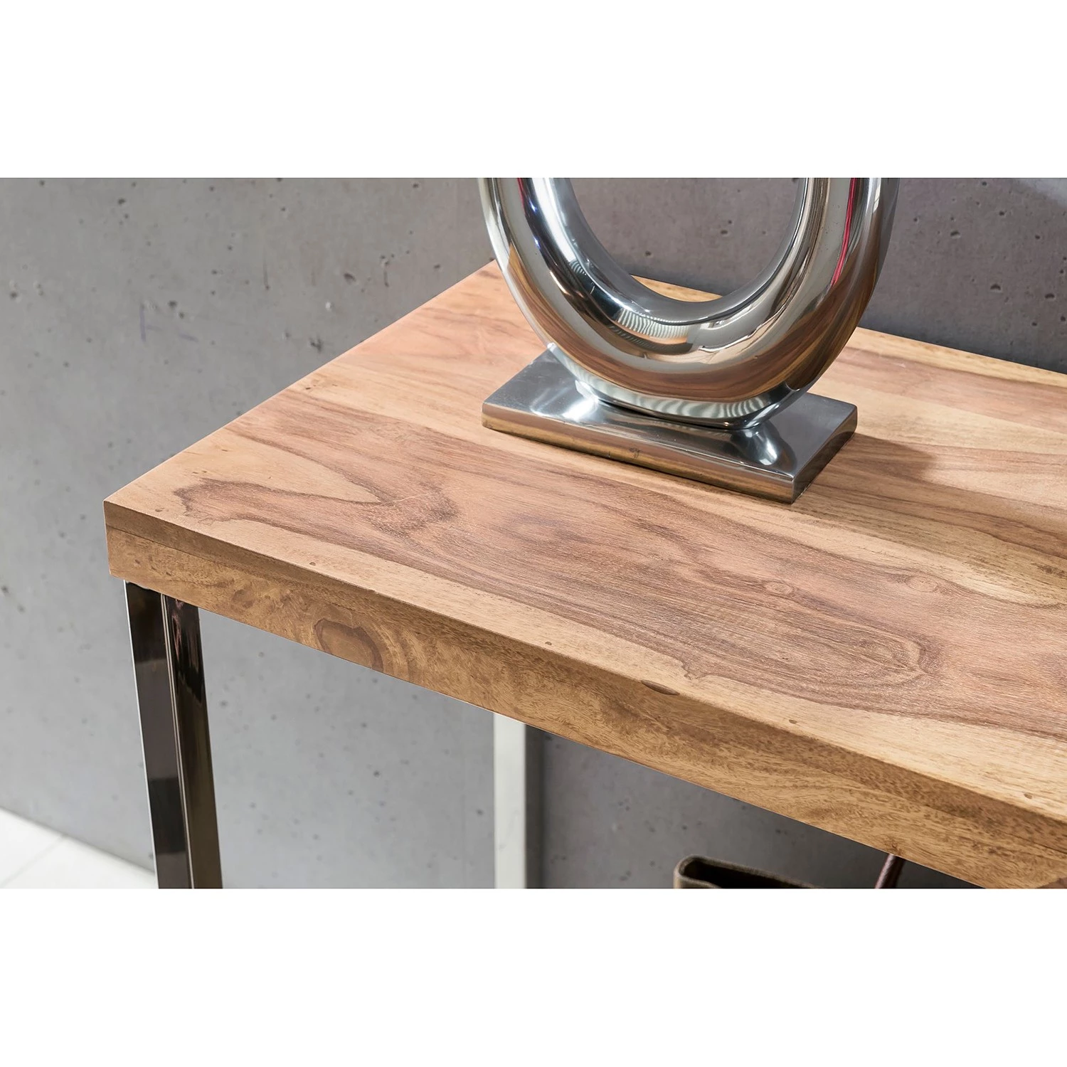 Naturoo Console Tolono - Acacia massif / Acier inoxydable - Acacia / Chrome 7 Naturoo Console Tolono - Acacia massif / Acier inoxydable - Acacia / Chrome – Image 5