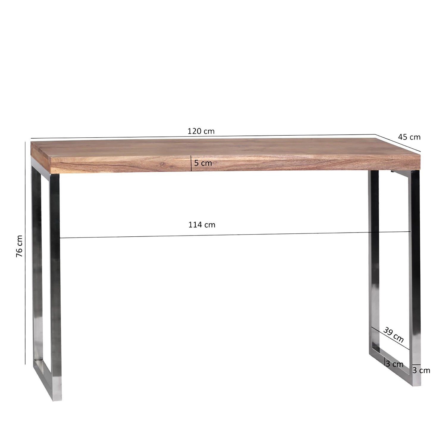 Naturoo Console Tolono - Acacia massif / Acier inoxydable - Acacia / Chrome 9 Naturoo Console Tolono - Acacia massif / Acier inoxydable - Acacia / Chrome – Image 7