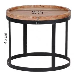 Naturoo Bouts de canapé Palos I (lot de 2) - Acacia massif / Métal - Acacia / Noir -Meubles de salon Soldes 1000194221 200108 10051200126 SKETCH DETAILS P000000001000194221 sketch