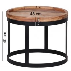 Naturoo Bouts de canapé Palos I (lot de 2) - Acacia massif / Métal - Acacia / Noir -Meubles de salon Soldes 1000194221 200108 10051200129 SKETCH DETAILS P000000001000194221 sketch