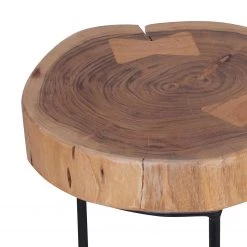 Naturoo Bout de canapé Palos I - Acacia massif / Métal - Acacia / Noir - Hauteur : 55 cm -Meubles de salon Soldes 1000194232 200108 10051900188 DETAILS P000000001000194232