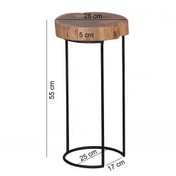 Naturoo Bout de canapé Palos I - Acacia massif / Métal - Acacia / Noir - Hauteur : 55 cm -Meubles de salon Soldes 1000194232 200108 10051900190 SKETCH DETAILS P000000001000194232 sketch