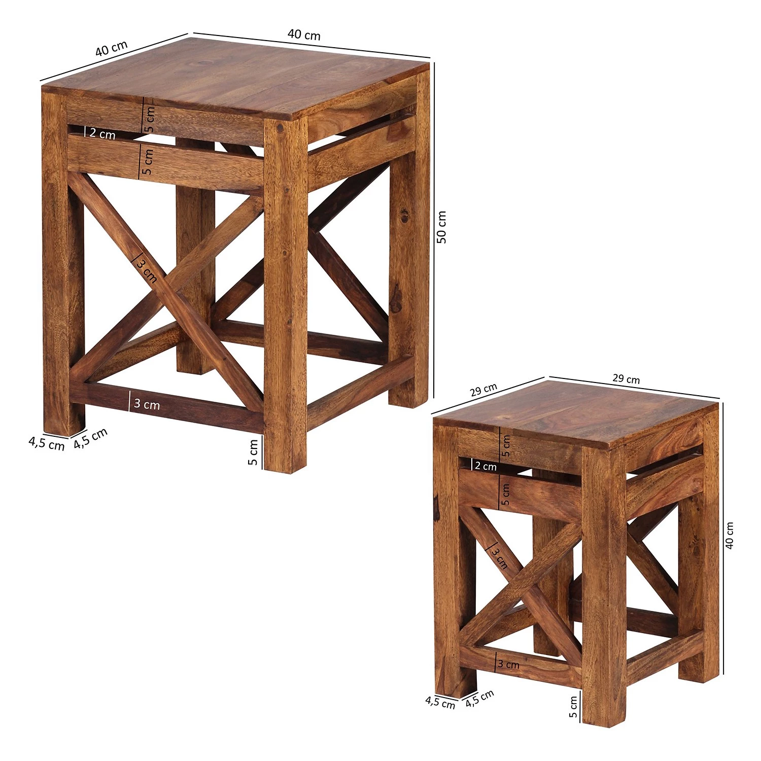 Naturoo Bouts de canapé Ridgely (lot de 2) - Sheesham massif 8 Naturoo Bouts de canapé Ridgely (lot de 2) - Sheesham massif – Image 6