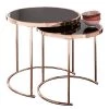 Jack & Alice Tables gigognes Cassapolis (lot de 2) - Verre / Métal - Noir / Cuivre -Meubles de salon Soldes 1000194255 200108 10053800324 IMAGE P000000001000194255