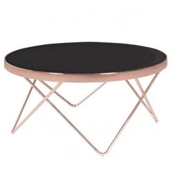 Jack & Alice Table basse Morgan - Verre / Métal - Noir / Cuivre