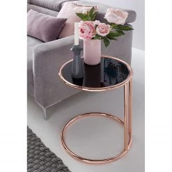 Jack & Alice Bout de canapé Evart - Verre / Métal - Noir / Cuivre 9 Jack & Alice Bout de canapé Evart - Verre / Métal - Noir / Cuivre -Meubles de salon Soldes 1000194264 200108 10054700385 MOOD DETAILS P000000001000194264 mood