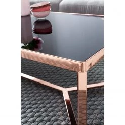 Jack & Alice Table basse Southlake - Verre / Métal - Noir / Cuivre -Meubles de salon Soldes 1000194265 200108 10054800390 DETAILS P000000001000194265