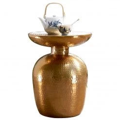 Red Living Bout de canapé Trevose - Aluminium - Doré