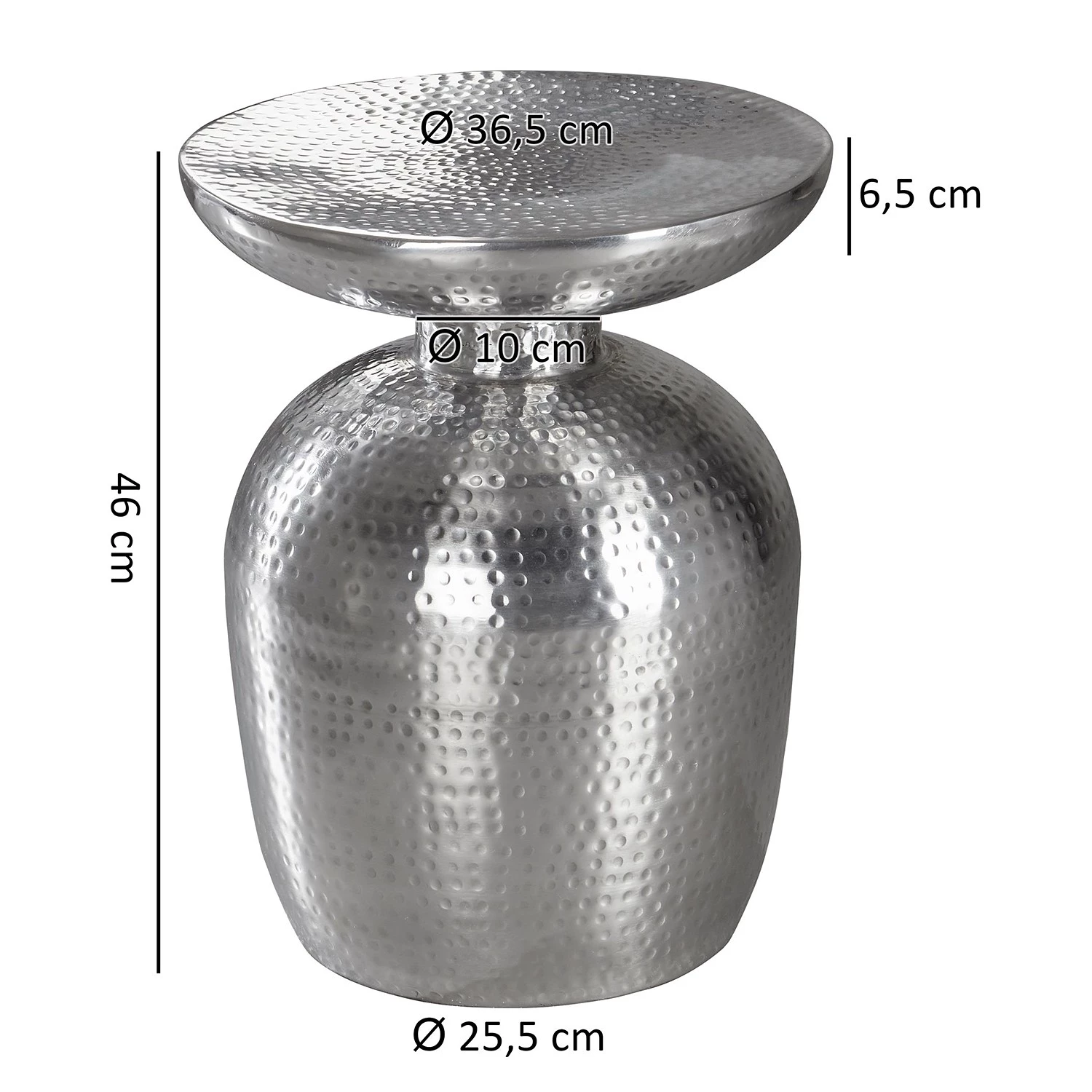 Red Living Bout de canapé Trevose - Aluminium - Argenté 7 Red Living Bout de canapé Trevose - Aluminium - Argenté – Image 5