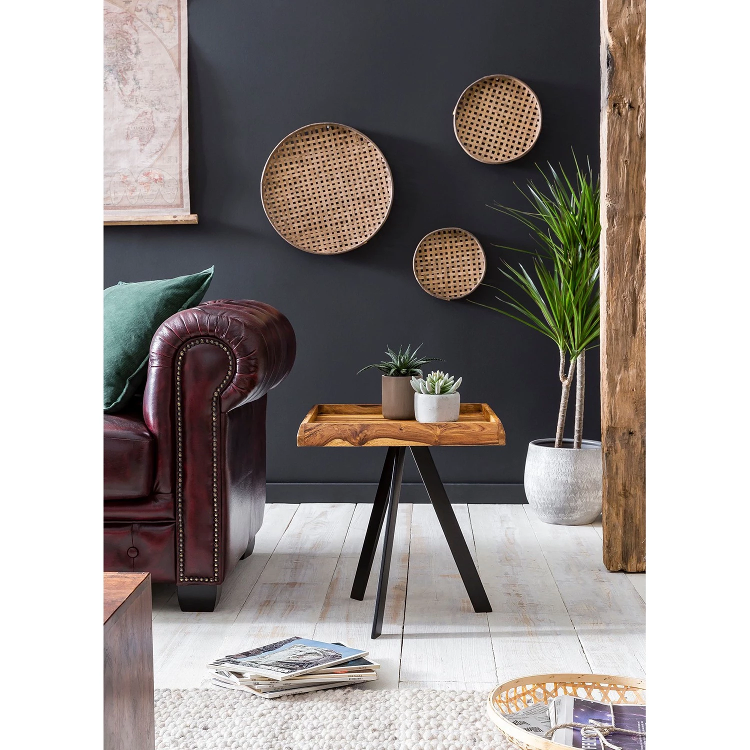 Red Living Bout de canapé Ardee I - Sheesham massif / Métal - Sheesham / Noir 6 Red Living Bout de canapé Ardee I - Sheesham massif / Métal - Sheesham / Noir – Image 4