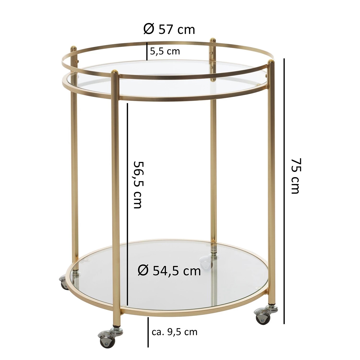 Jack & Alice Desserte Achill - Verre / Métal - Doré 9 Jack & Alice Desserte Achill - Verre / Métal - Doré – Image 7