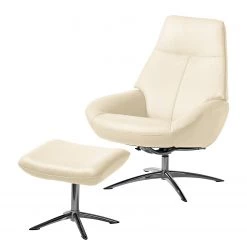 Fredriks Fauteuil relax Raahe - Cuir véritable - Crème