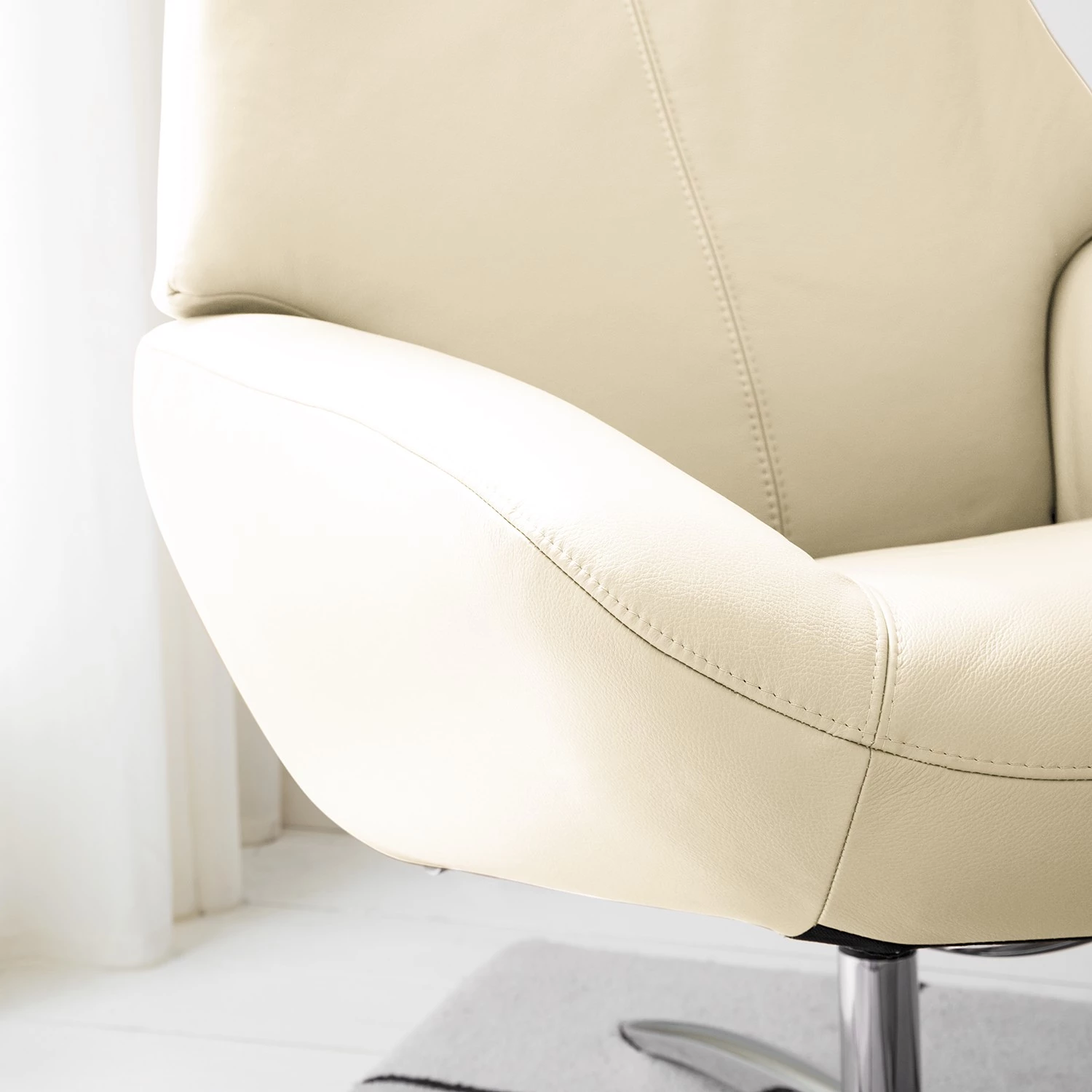Fredriks Fauteuil relax Raahe - Cuir véritable - Crème 14 Fredriks Fauteuil relax Raahe - Cuir véritable - Crème – Image 12