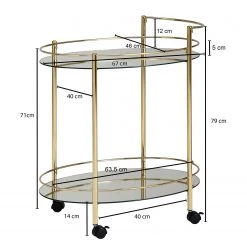 Jack & Alice Desserte Gowlan - Verre / Métal - Doré -Meubles de salon Soldes 1000194322 200108 10063300713 SKETCH DETAILS P000000001000194322 sketch