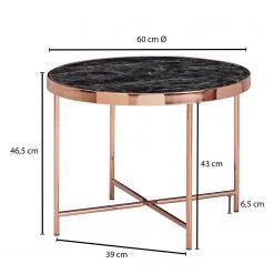 Jack & Alice Bout de canapé Cushina - Verre / métal - Imitation marbre noir / Cuivre 11 Jack & Alice Bout de canapé Cushina - Verre / métal - Imitation marbre noir / Cuivre -Meubles de salon Soldes 1000194323 200108 10063400718 SKETCH DETAILS P000000001000194323 sketch