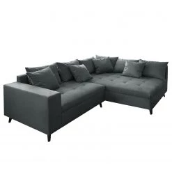 Fredriks Canapé d’angle Pruno I - Tissage à plat - Anthracite - Méridienne longue à droite (vue de face) -Meubles de salon Soldes 1000194603 220803 050 DETAILS P000000001000194603