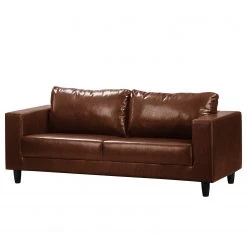 Ars manufacti Canapé Bexwell I (3 places) - Imitation cuir - Cuir synthétique Maija: Marron chocolat