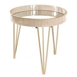 Norrwood Bout de canapé Krokvik I - Verre / Métal - Gris sable