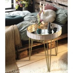 Norrwood Bout de canapé Krokvik I - Verre / Métal - Gris sable -Meubles de salon Soldes 1000196428 191211 14162600007 MOOD DETAILS P000000001000196428 mood