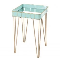 Norrwood Bout de canapé Krokvik IV - Verre / Métal - Menthe / Gris sable