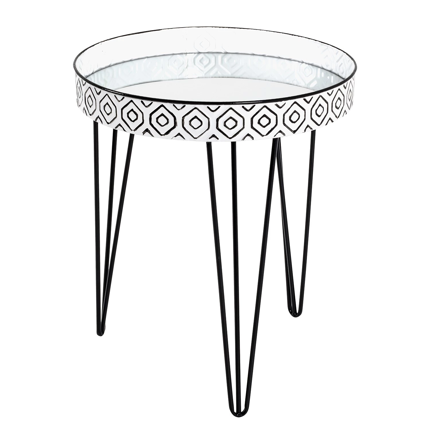 Norrwood Bout de canapé Ponemah I - Verre / Acier - Noir / Blanc 3 Norrwood Bout de canapé Ponemah I - Verre / Acier - Noir / Blanc