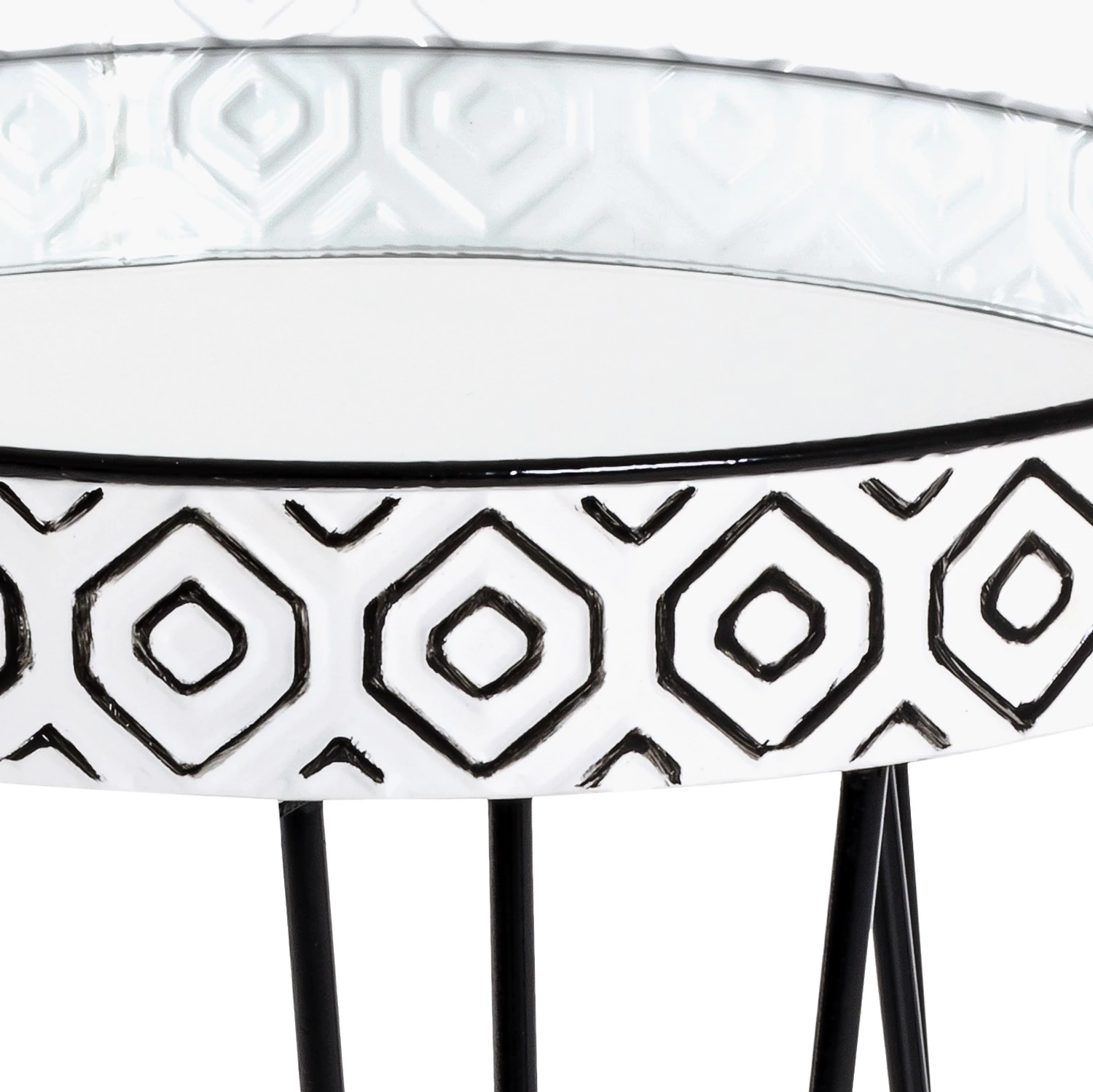 Norrwood Bout de canapé Ponemah I - Verre / Acier - Noir / Blanc 6 Norrwood Bout de canapé Ponemah I - Verre / Acier - Noir / Blanc – Image 4