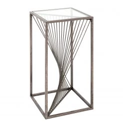 Red Living Bout de canapé Lixhult I - Verre / Acier - Argenté vieilli