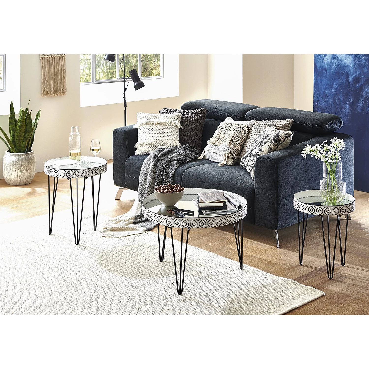 Norrwood Table basse Ponemah - Verre / Acier - Noir / Blanc 4 Norrwood Table basse Ponemah - Verre / Acier - Noir / Blanc – Image 2