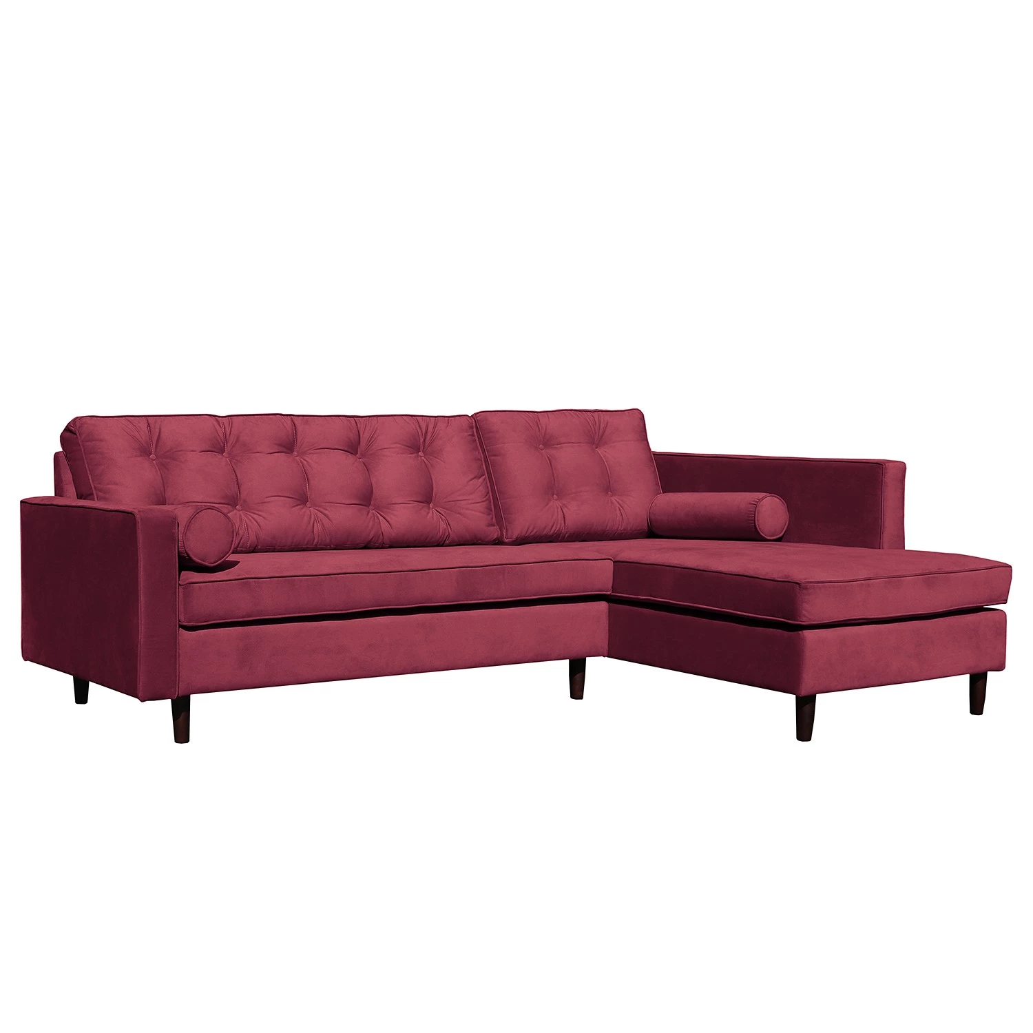 Jack & Alice Canapé d’angle Kosula - Microfibre - Baies - Méridienne courte à droite (vue de face) 3 Jack & Alice Canapé d’angle Kosula - Microfibre - Baies - Méridienne courte à droite (vue de face)