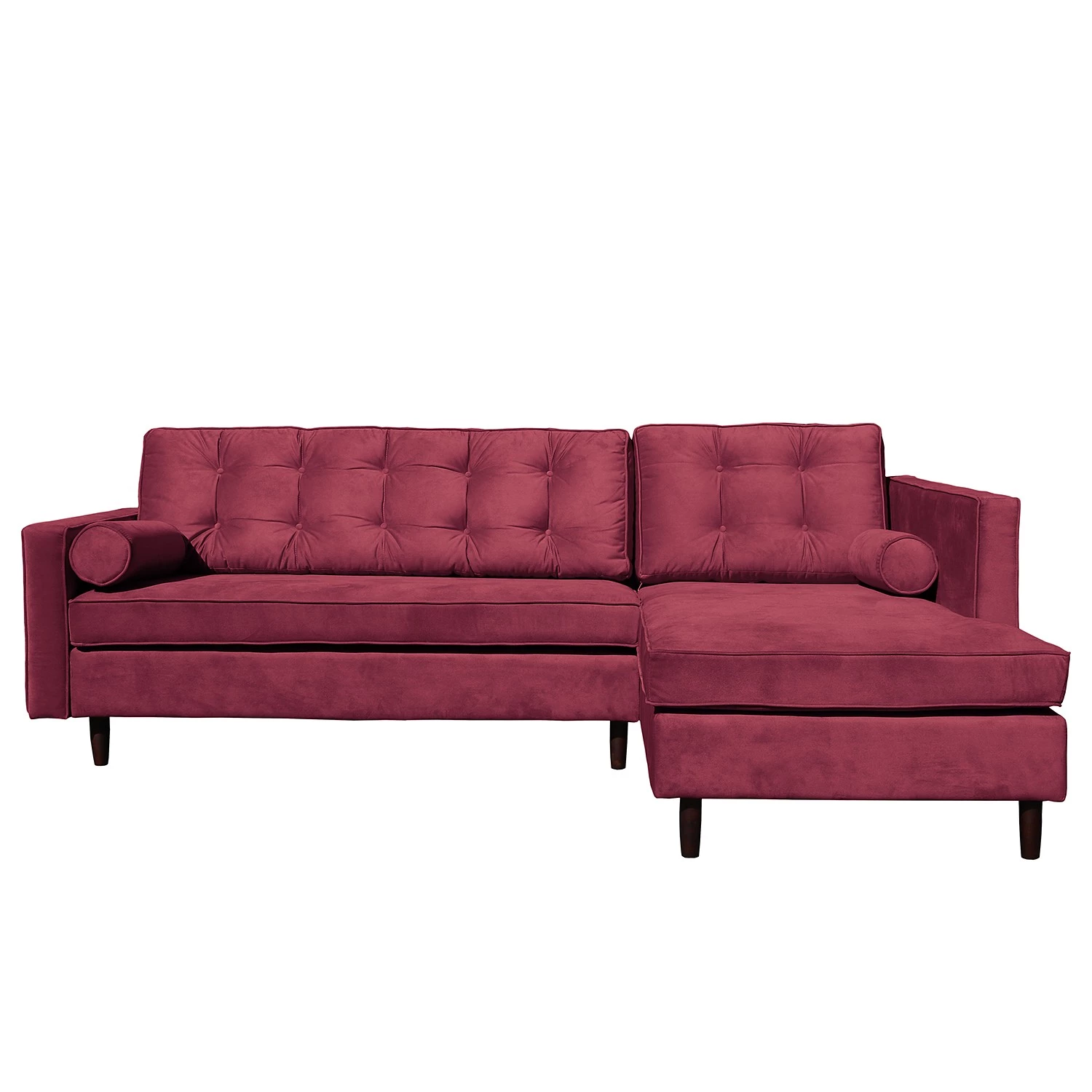 Jack & Alice Canapé d’angle Kosula - Microfibre - Baies - Méridienne courte à droite (vue de face) 5 Jack & Alice Canapé d’angle Kosula - Microfibre - Baies - Méridienne courte à droite (vue de face) – Image 3