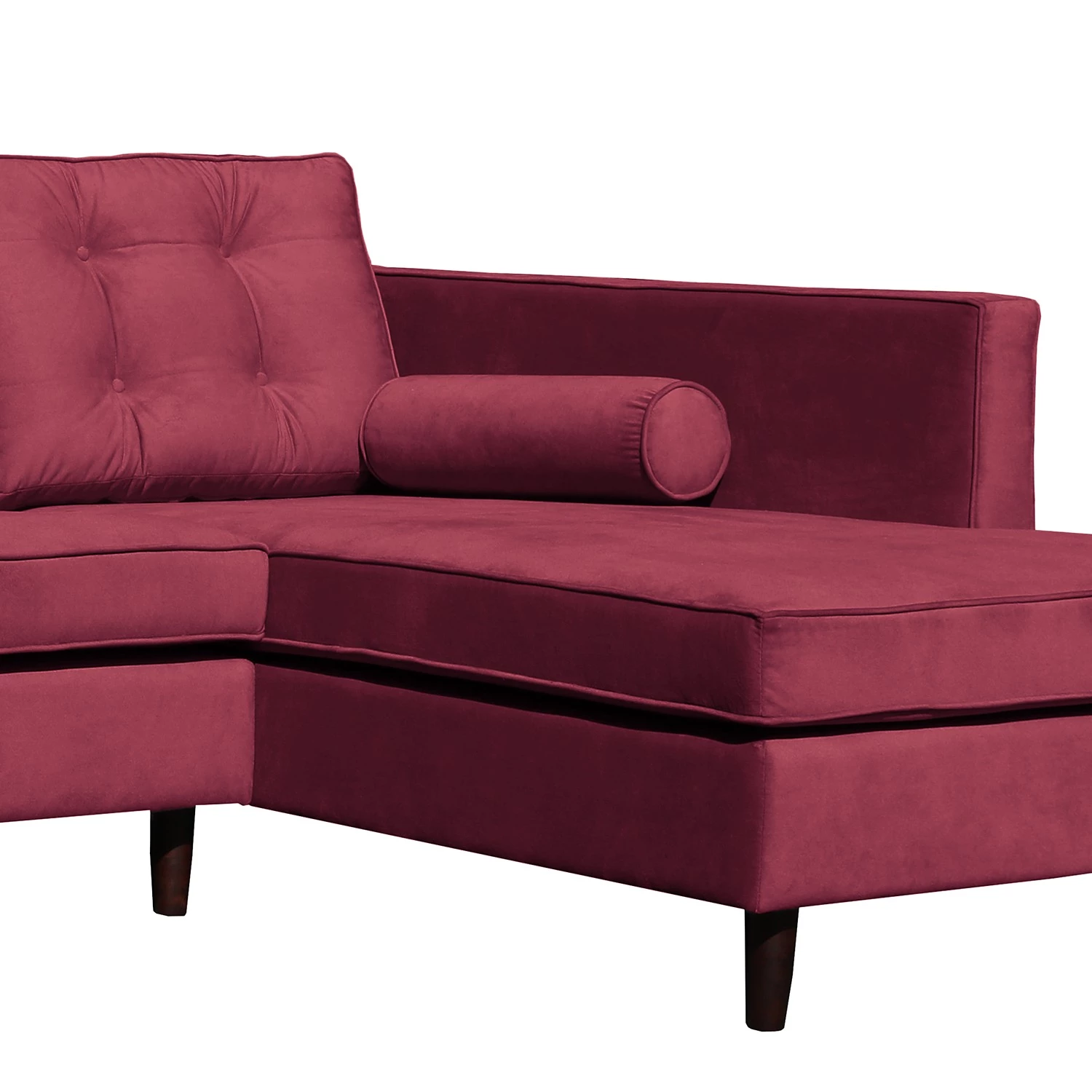 Jack & Alice Canapé d’angle Kosula - Microfibre - Baies - Méridienne courte à droite (vue de face) 8 Jack & Alice Canapé d’angle Kosula - Microfibre - Baies - Méridienne courte à droite (vue de face) – Image 6