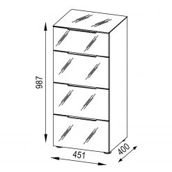 Maja Möbel Commode Trend I - Verre - Blanc -Meubles de salon Soldes 1000197470 191129 08042100014 SKETCH DETAILS P000000001000197470 sketch