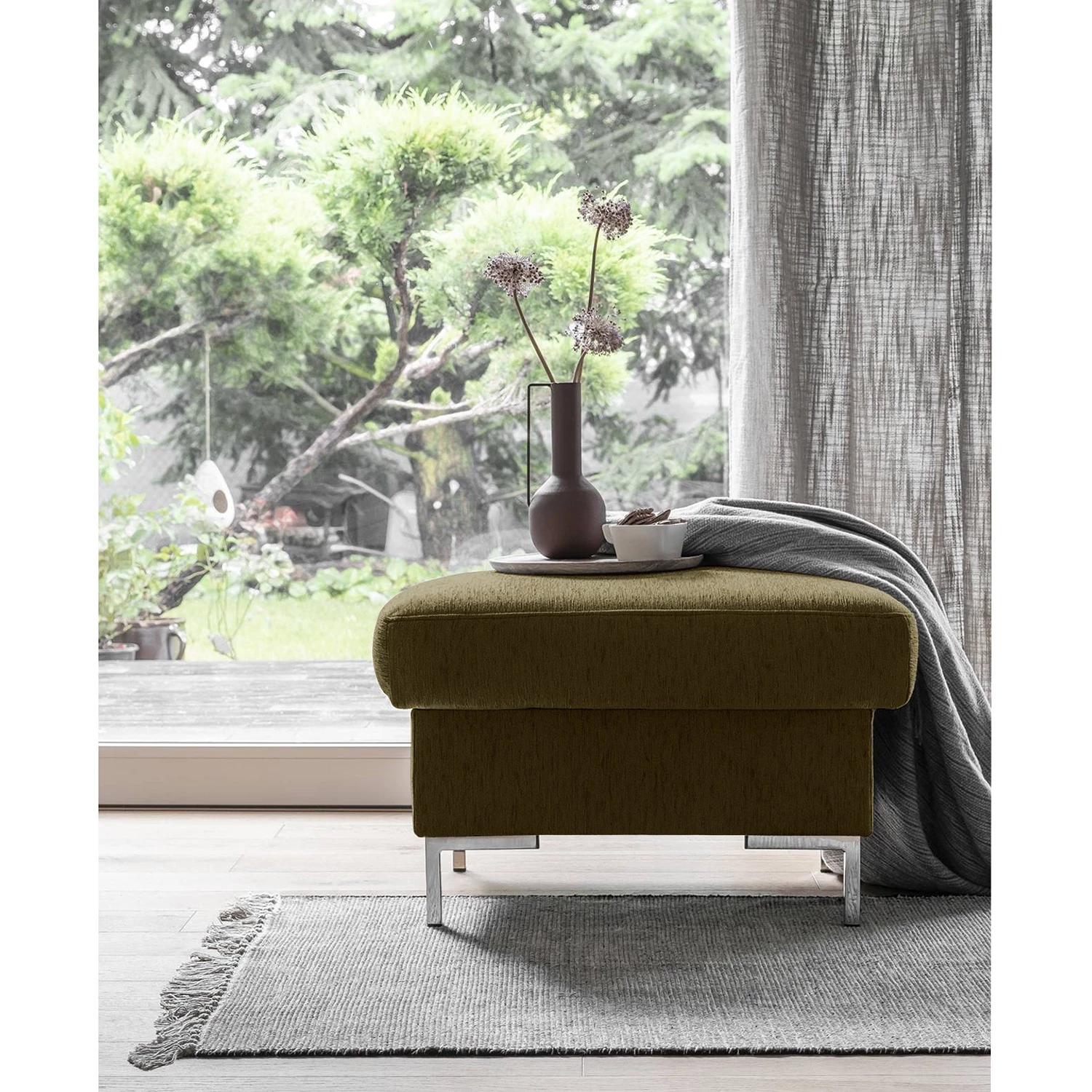 Fredriks Repose-pieds Fiesta I - Tissu - Vert olive 4 Fredriks Repose-pieds Fiesta I - Tissu - Vert olive – Image 2