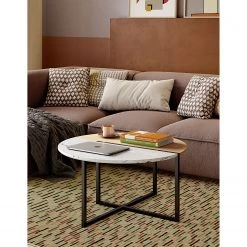 Temahome Table basse Sonata - Marbre / Acier - Chêne / Blanc -Meubles de salon Soldes 1000198865 191209 09463000049 MOOD DETAILS P000000001000198865 mood