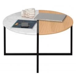 Temahome Table basse Sonata - Marbre / Acier - Chêne / Blanc -Meubles de salon Soldes 1000198865 191209 09463100054 DETAILS P000000001000198865