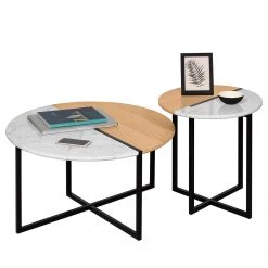 Temahome Table basse Sonata - Marbre / Acier - Chêne / Blanc -Meubles de salon Soldes 1000198865 191209 09463100056 DETAILS P000000001000198865