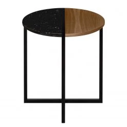 Temahome Bout de canapé Sonata - Marbre / Acier - Noyer / Noir -Meubles de salon Soldes 1000198867 191209 09463400076 DETAILS P000000001000198867