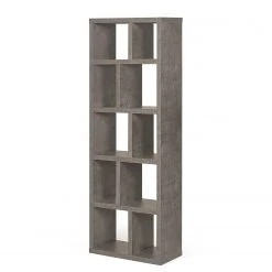 Temahome Étagère Berlin - Blanc mat - Imitation béton - 70 x 198 cm