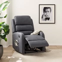 Modoform Fauteuil relax Bartlett - Microfibre - Gris 27 Modoform Fauteuil relax Bartlett - Microfibre - Gris -Meubles de salon Soldes 1000200112 200731 14210300009 MOOD DETAILS P000000001000200112 mood