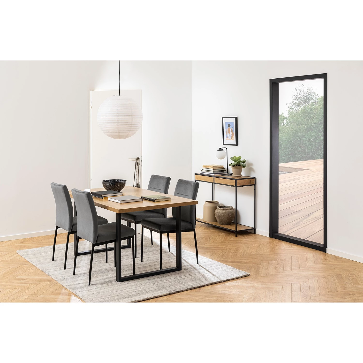 Red Living Console Coogee - Imitation chêne sauvage / Noir 4 Red Living Console Coogee - Imitation chêne sauvage / Noir – Image 2