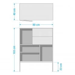 Red Living Buffet haut Coogee II - Imitation chêne sauvage / Noir 21 Red Living Buffet haut Coogee II - Imitation chêne sauvage / Noir -Meubles de salon Soldes 1000200158 211018 083456000523 SKETCH DETAILS P000000001000200158 sketch