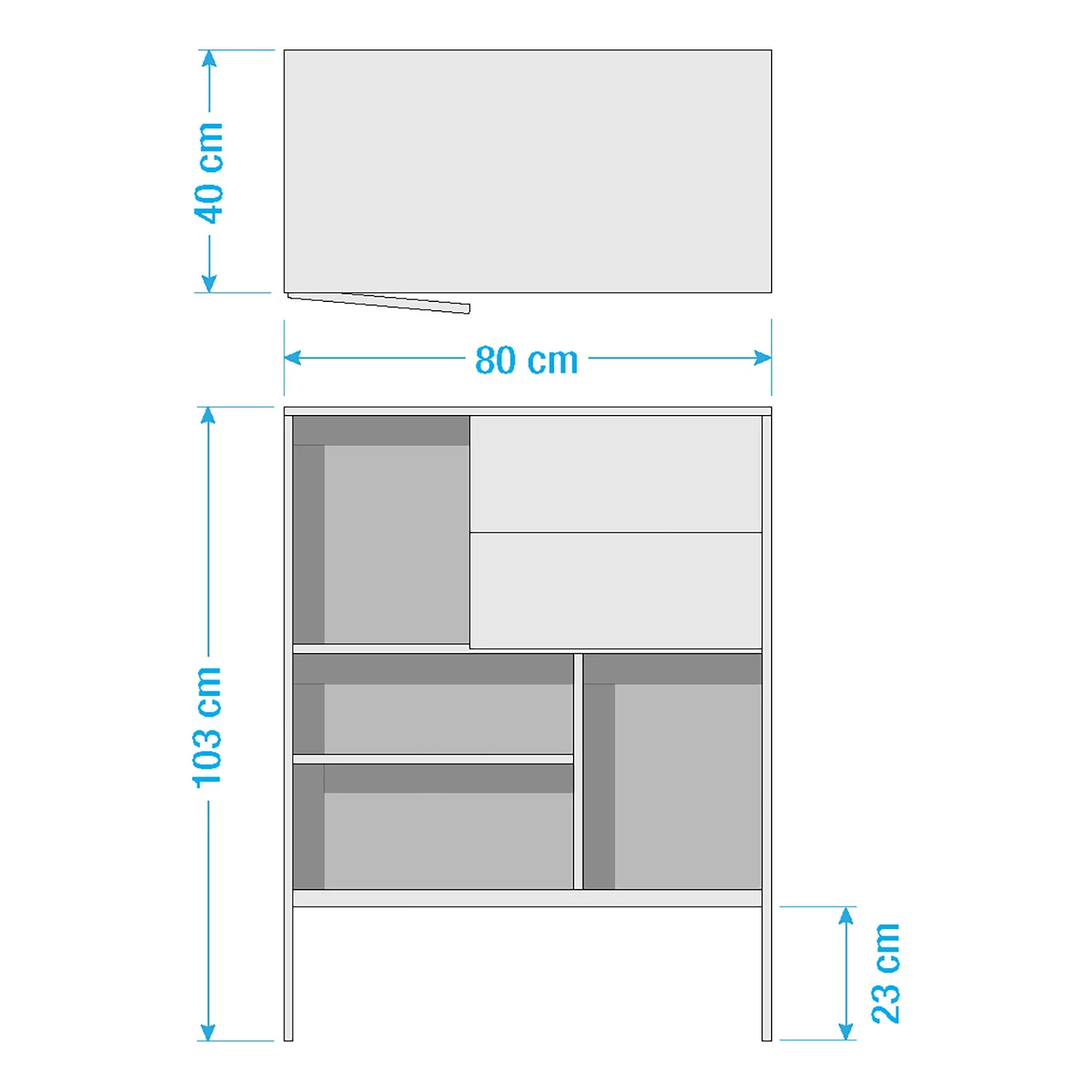 Red Living Buffet haut Coogee II - Imitation chêne sauvage / Noir 12 Red Living Buffet haut Coogee II - Imitation chêne sauvage / Noir – Image 10