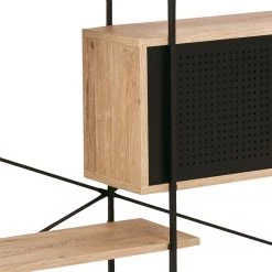 Norrwood Étagère Alsace - Imitation chêne sauvage / Noir -Meubles de salon Soldes 1000200167 200205 06092500143 DETAILS P000000001000200167