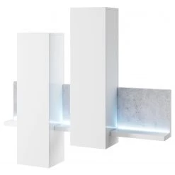 Loftscape Ensemble meubles TV Littor (3 éléments) - Blanc / Imitation béton -Meubles de salon Soldes 1000202015 200203 11093000116 DETAILS P000000001000202015