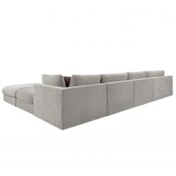 Fredriks Canapé panoramique Dixwell I - Tissage à plat - Gris platine - Méridienne longue à gauche (vue de face) -Meubles de salon Soldes 1000202306 200304 18045600806 DETAILS P000000001000202306