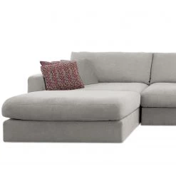 Fredriks Canapé panoramique Dixwell I - Tissage à plat - Gris platine - Méridienne longue à gauche (vue de face) -Meubles de salon Soldes 1000202306 200304 18045600812 DETAILS P000000001000202306